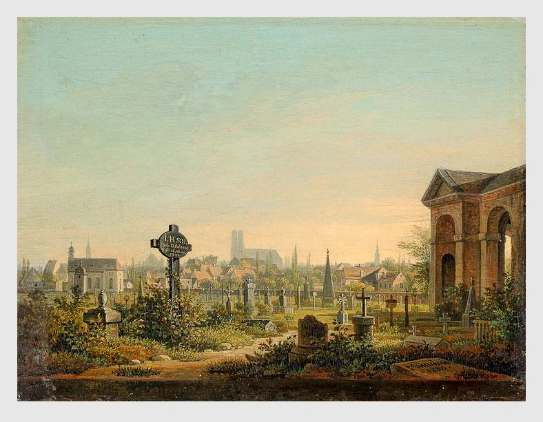 Wilhelm Rudolf Scheuchzer: Der alte Südfriedhof in München (1830).
