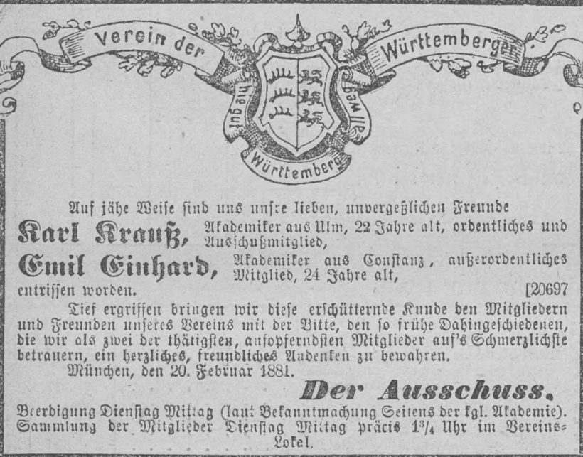 Todesanzeige für Opfer des Kolosseum-Brandes