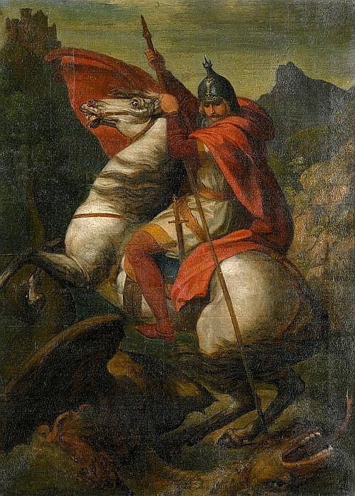 Alexander Strähuber: Der hl. Georg im Kampf mit dem Drachen