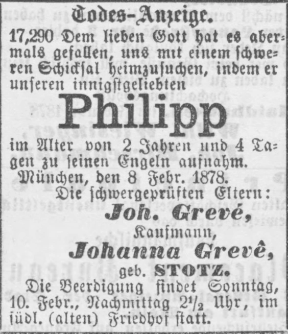 Todesanzeige für Philipp Greve