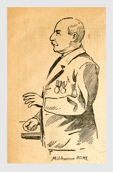 Milchmann Göttl. Abbildung aus: Heinrich Storch: »Wer war der Mörder?« / »Illustrirtes Münchener Extrablatt«. München, 1896.