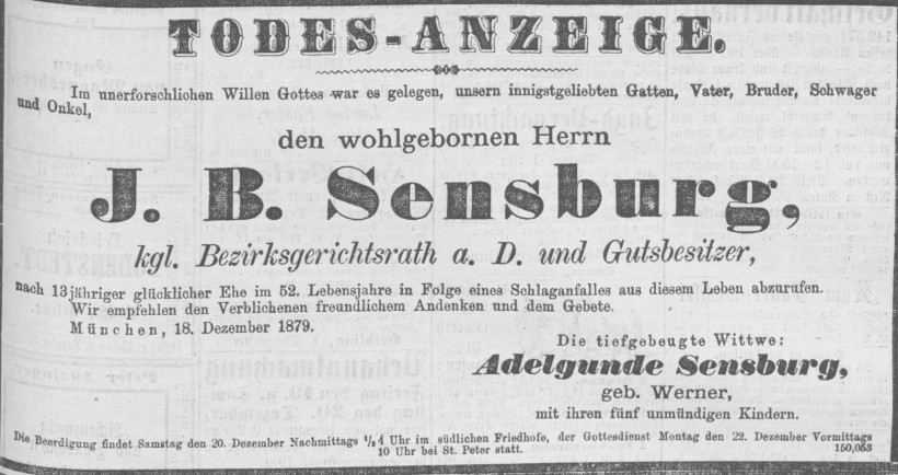Todesanzeige für Josef Sensburg