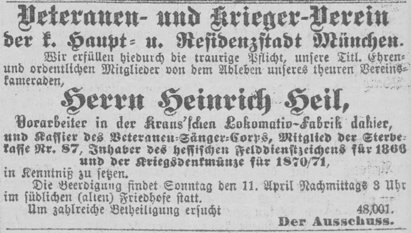 Todesanzeige für Heinrich Heil