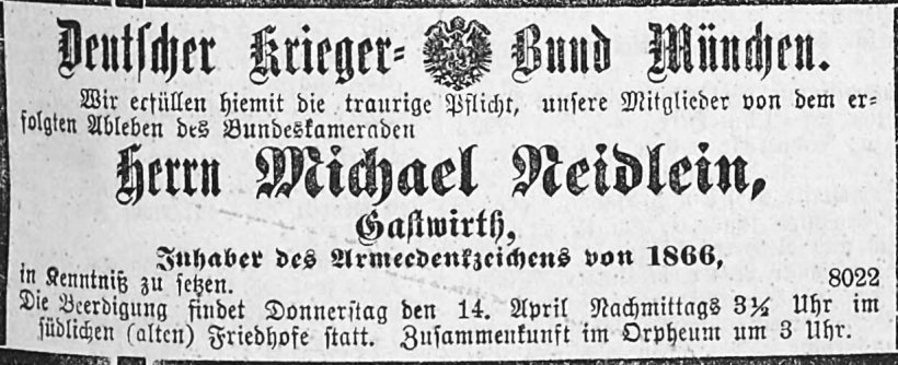 Todesanzeige für Michael Neidlein