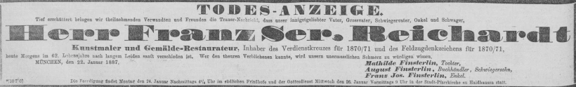 Todesanzeige für Franz Reichardt