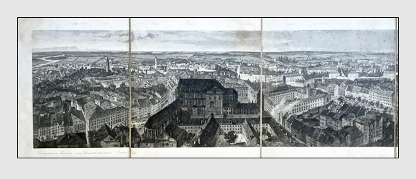 Johann Gabriel Friedrich Poppel: Panorama von München; Teilansicht links (1843)