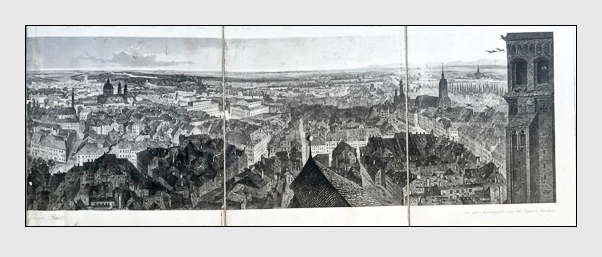 Johann Gabriel Friedrich Poppel: Panorama von München; Teilansicht rechts (1843)