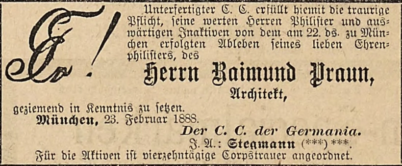 Todesanzeige für Raimund Praun