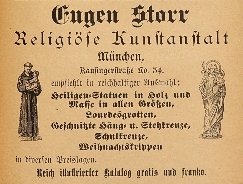 Anzeige der Religiösen Kunstanstalt Eugen Storr